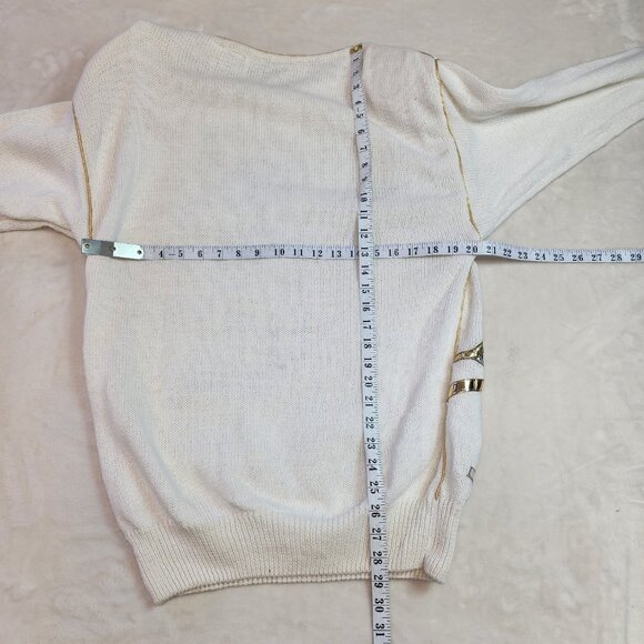 Vintage 80s Bonnie Boerer Butterfly Moth Embellished Sweater Womens Small - Picture 8 of 10